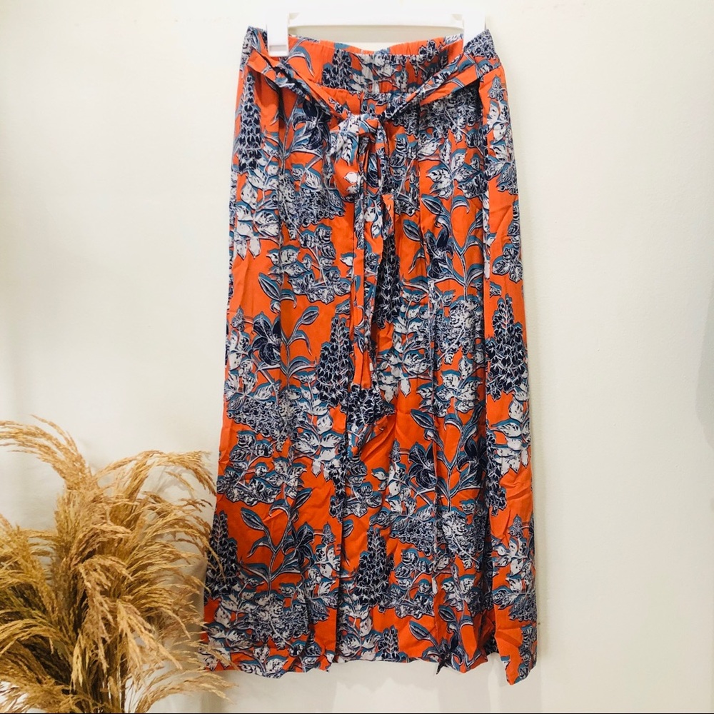 Cabli floral print slit maxi skirt